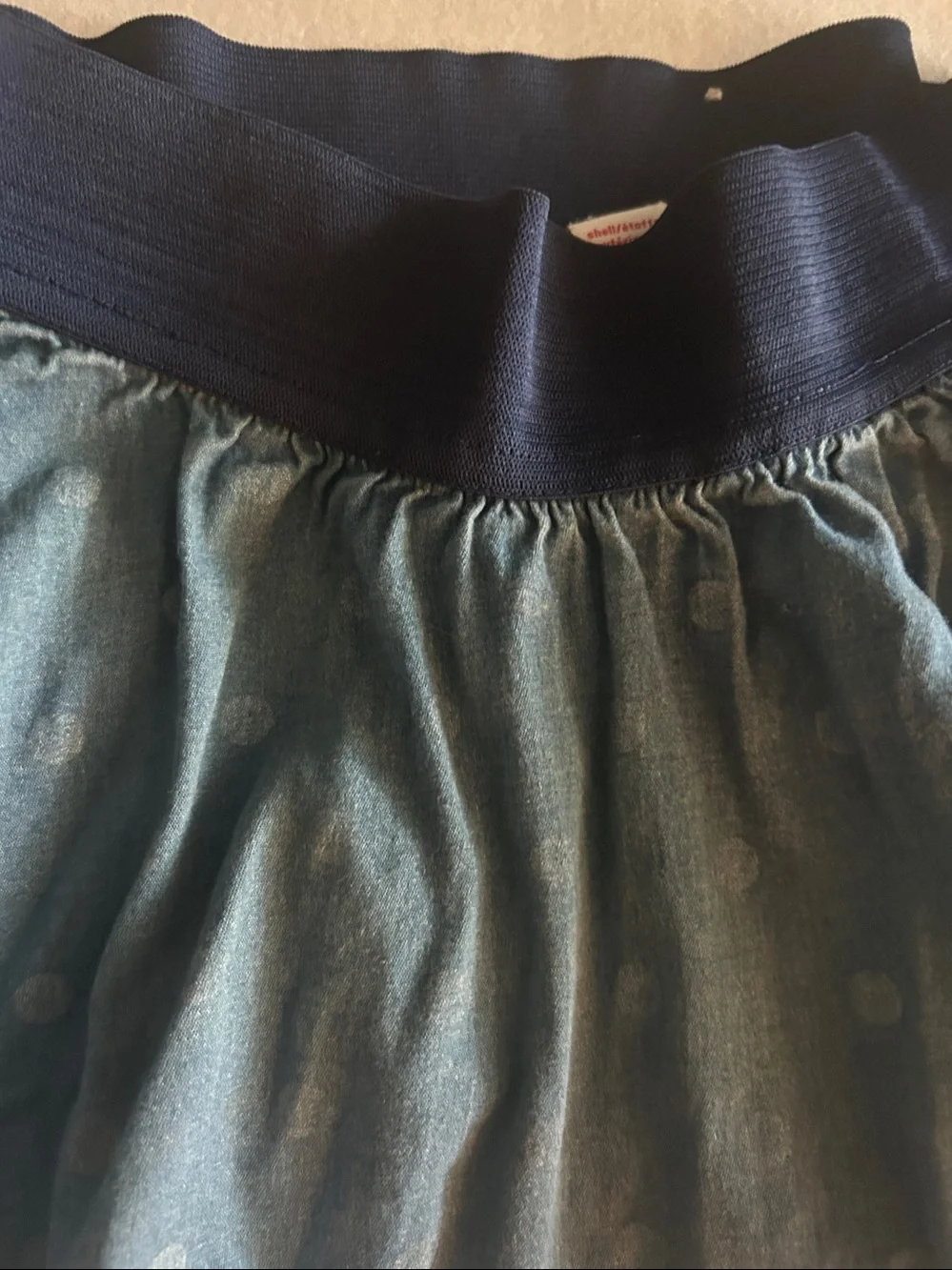 Justice Blue Denim Skirt with Navy Waistband